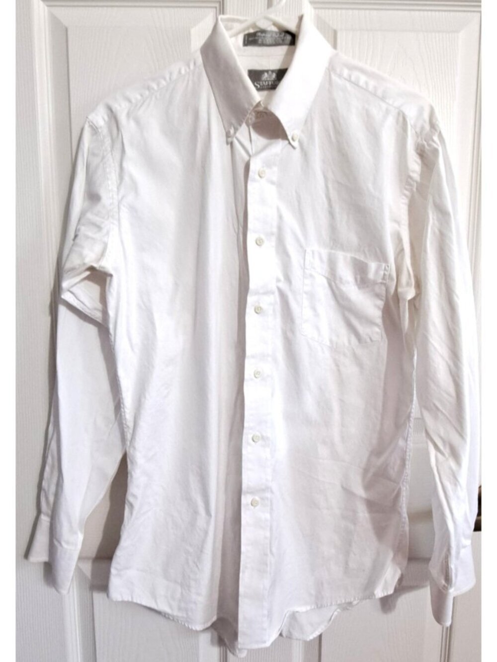 Stafford Executive Men's 15.5/34 Athletic Fit White Button-Down Shirt